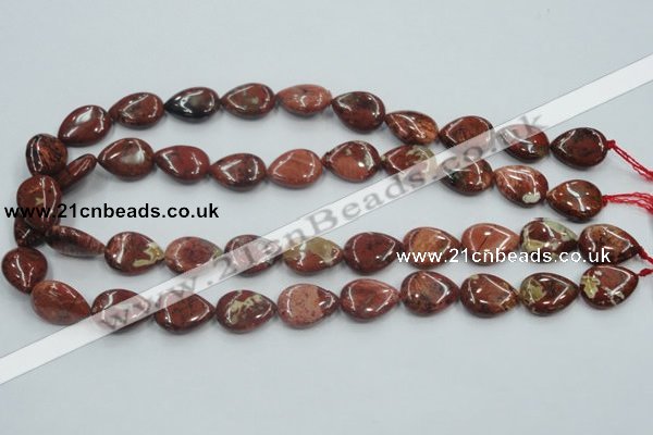 CRE15 16 inches 13*18mm flat teardrop natural red jasper beads wholesale