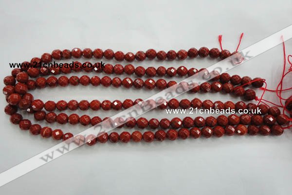 CRE153 15.5 inches 8mm faceted round red jasper beads wholesale