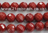 CRE154 15.5 inches 10mm faceted round red jasper beads wholesale