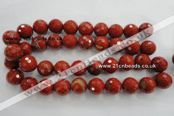 CRE159 15.5 inches 20mm faceted round red jasper beads wholesale