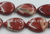 CRE16 16 inches 18*25mm flat teardrop natural red jasper beads wholesale