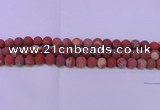 CRE160 15.5 inches 4mm round matte red jasper beads