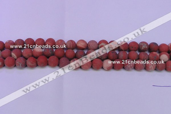 CRE161 15.5 inches 6mm round matte red jasper beads