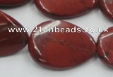 CRE18 16 inches 22*30mm twisted teardrop natural red jasper beads wholesale