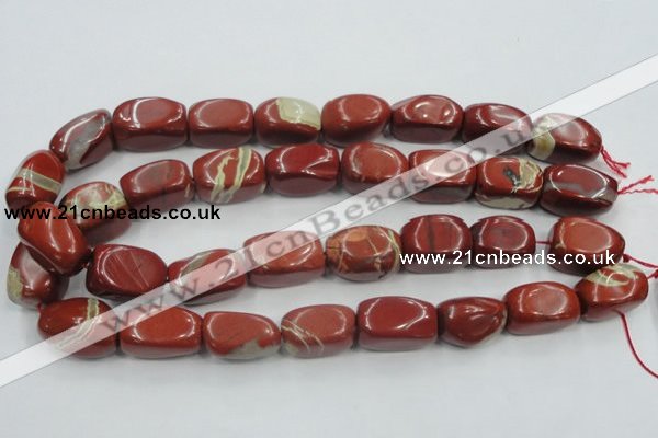 CRE21 16 inches 16*25mm nugget natural red jasper beads wholesale