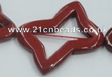 CRE23 16 inches 30*40mm bowknot natural red jasper beads wholesale