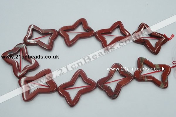 CRE23 16 inches 30*40mm bowknot natural red jasper beads wholesale