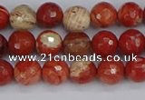 CRE331 15.5 inches 6mm faceted round red jasper beads