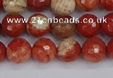 CRE332 15.5 inches 8mm faceted round red jasper beads