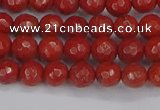 CRE338 15.5 inches 4mm faceted round red jasper beads