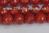 CRE340 15.5 inches 8mm faceted round red jasper beads