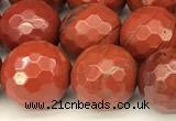 CRE361 15 inches 8mm faceted round red jasper beads wholesale