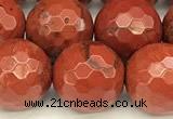 CRE362 15 inches 10mm faceted round red jasper beads wholesale