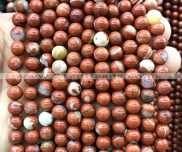 CWJ372 15 inches 8mm round red jasper beads wholesale