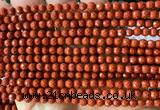 CRE383 15 inches 4mm faceted round red jasper beads wholesale