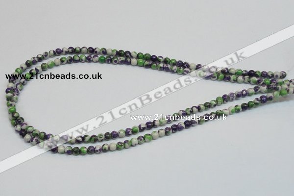 CRF01 15.5 inches 4mm round dyed rain flower stone beads wholesale