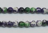 CRF02 15.5 inches 6mm round dyed rain flower stone beads wholesale