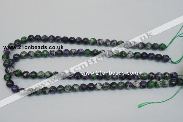 CRF03 15.5 inches 8mm round dyed rain flower stone beads wholesale