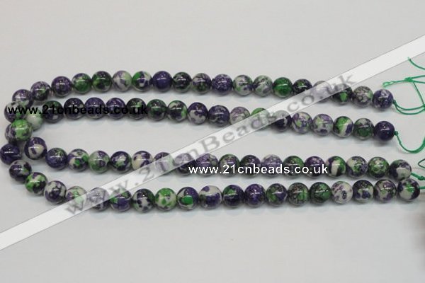 CRF04 15.5 inches 10mm round dyed rain flower stone beads wholesale