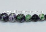 CRF10 15.5 inches multi sizes round dyed rain flower stone beads