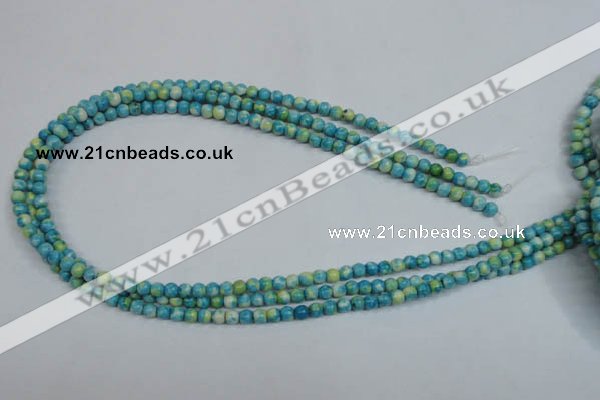 CRF100 15.5 inches 4mm round dyed rain flower stone beads wholesale