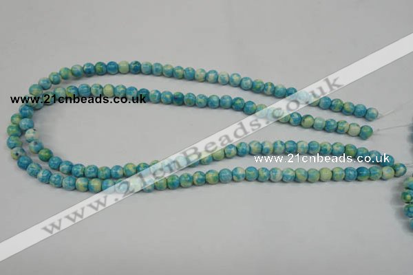 CRF101 15.5 inches 6mm round dyed rain flower stone beads wholesale