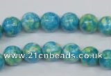 CRF102 15.5 inches 8mm round dyed rain flower stone beads wholesale