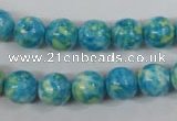 CRF103 15.5 inches 10mm round dyed rain flower stone beads wholesale