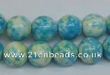 CRF104 15.5 inches 12mm round dyed rain flower stone beads wholesale