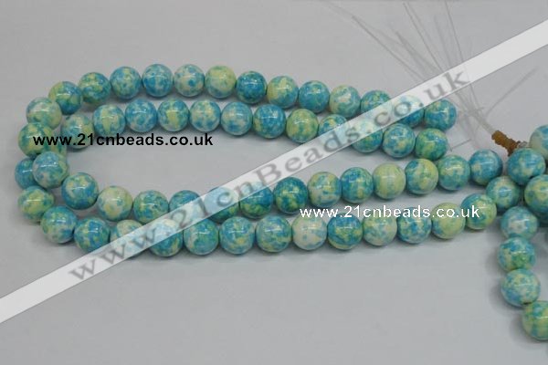 CRF105 15.5 inches 14mm round dyed rain flower stone beads wholesale