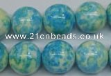 CRF106 15.5 inches 16mm round dyed rain flower stone beads wholesale