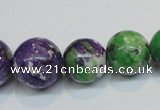 CRF11 15.5 inches multi sizes round dyed rain flower stone beads