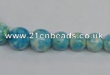 CRF111 15.5 inches 6mm - 14mm round dyed rain flower stone beads