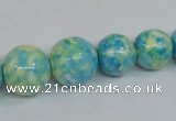 CRF112 15.5 inches 10mm - 20mm round dyed rain flower stone beads