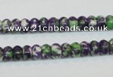 CRF12 15.5 inches 4*6mm rondelle dyed rain flower stone beads wholesale