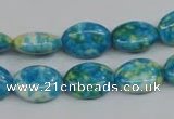 CRF124 15.5 inches 10*14mm oval dyed rain flower stone beads
