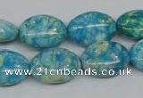 CRF126 15.5 inches 13*18mm oval dyed rain flower stone beads