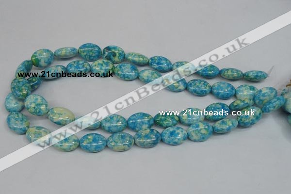 CRF126 15.5 inches 13*18mm oval dyed rain flower stone beads