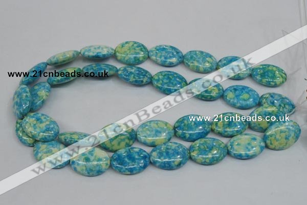 CRF128 15.5 inches 18*25mm oval dyed rain flower stone beads