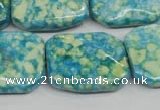 CRF145 15.5 inches 20*26mm rectangle dyed rain flower stone beads