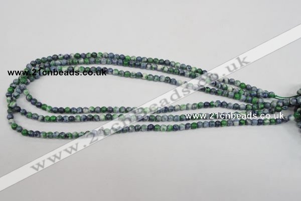 CRF150 15.5 inches 4mm round dyed rain flower stone beads wholesale