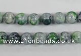 CRF151 15.5 inches 6mm round dyed rain flower stone beads wholesale