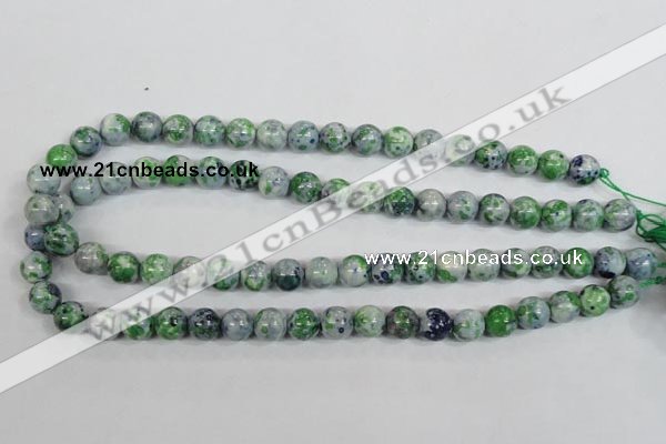 CRF152 15.5 inches 8mm round dyed rain flower stone beads wholesale