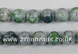 CRF153 15.5 inches 10mm round dyed rain flower stone beads wholesale