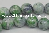 CRF154 15.5 inches 12mm round dyed rain flower stone beads wholesale