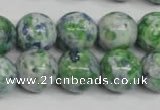 CRF155 15.5 inches 14mm round dyed rain flower stone beads wholesale