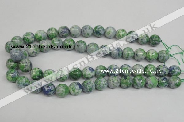 CRF155 15.5 inches 14mm round dyed rain flower stone beads wholesale