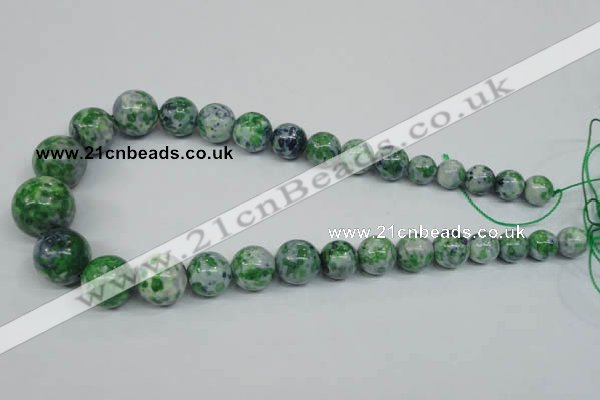 CRF162 15.5 inches 10mm - 20mm round dyed rain flower stone beads