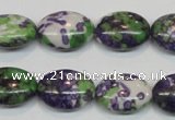 CRF18 15.5 inches 13*18mm oval dyed rain flower stone beads wholesale