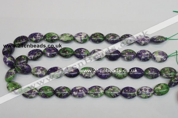 CRF18 15.5 inches 13*18mm oval dyed rain flower stone beads wholesale